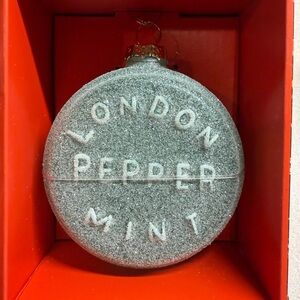 John Derian London Pepper Mint Sparkling Ornament - Silver Glitter